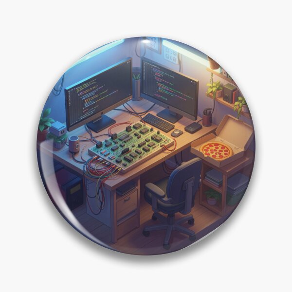 Item preview, Isometric Room of an Engineering Student at Night designed and sold by Nosvaq.