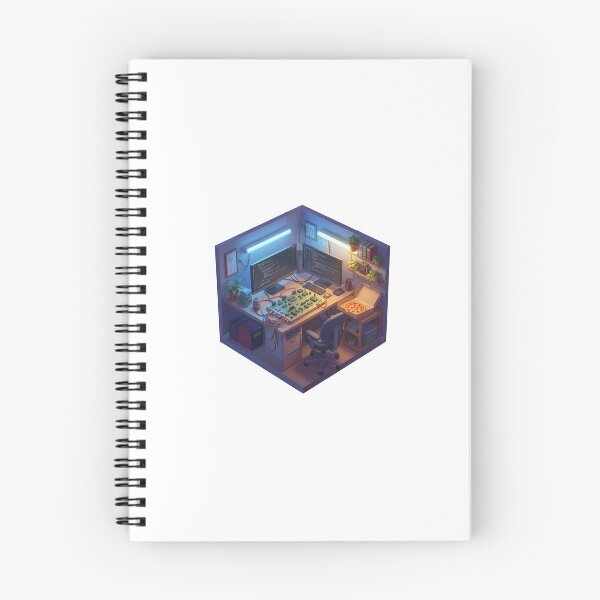 Item preview, Isometric Room of an Engineering Student at Night designed and sold by Nosvaq.