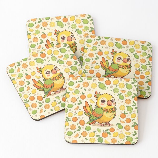Item preview, Cute Parrot Citrus Pattern - Kawaii Bird Illustration  designed and sold by Megaera8.