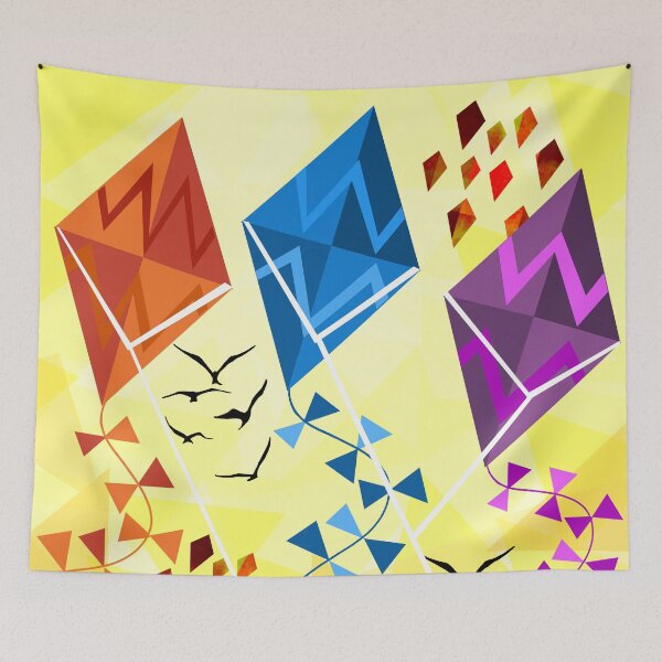 Item preview, Colourful Kites Flying across a Bright Sunny sky designed and sold by Andrew  Hitchen.