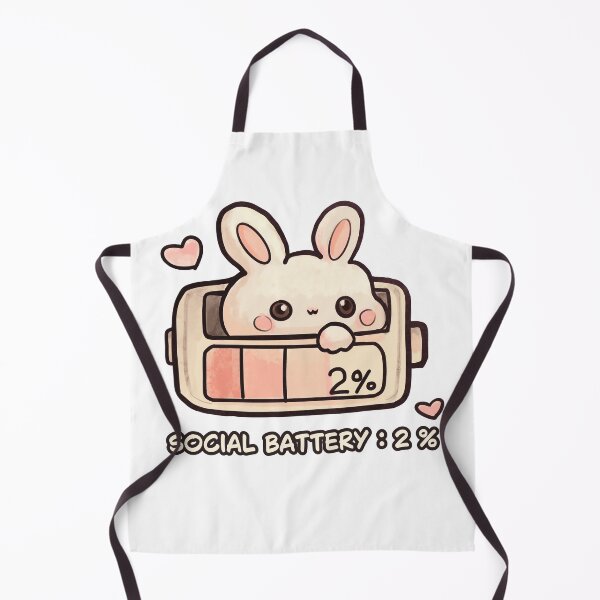 Item preview, Social Battery 2% Cute Bunny Sticker designed and sold by MariaTsy.