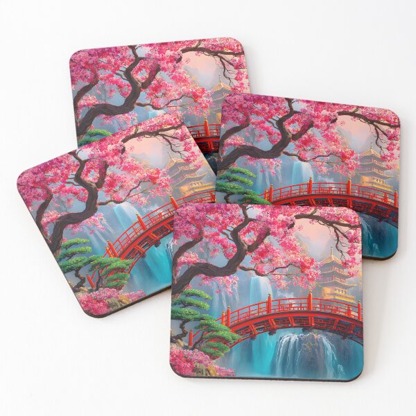 Item preview, Serene Blossom Bridge in Vibrant Nature Landscape designed and sold by Artessie.