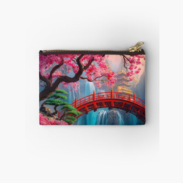 Item preview, Serene Blossom Bridge in Vibrant Nature Landscape designed and sold by Artessie.