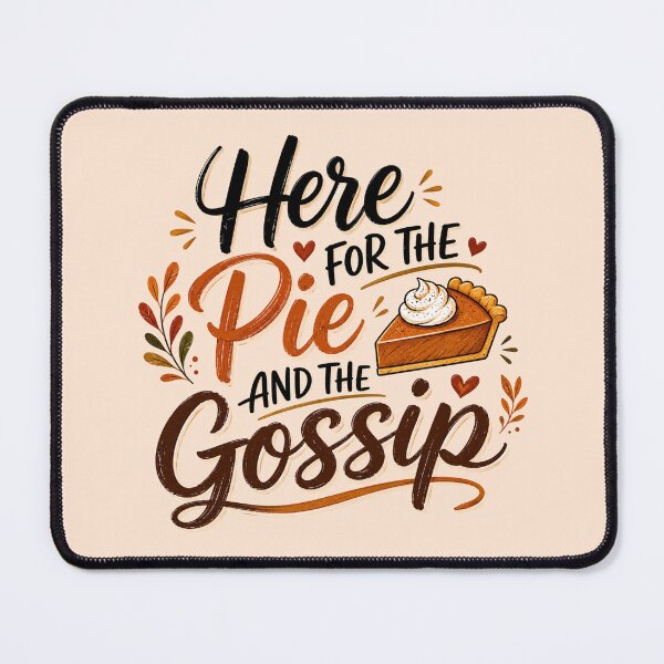 Item preview, Here for the Pie and the Gossip Thanksgiving Design – Funny Fall Design designed and sold by TheStephanieRome.