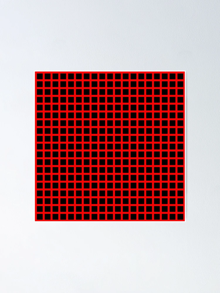 Thumbnail 1 of 3, Poster, Red Grid Pattern designed and sold by Wolf Wendigo.