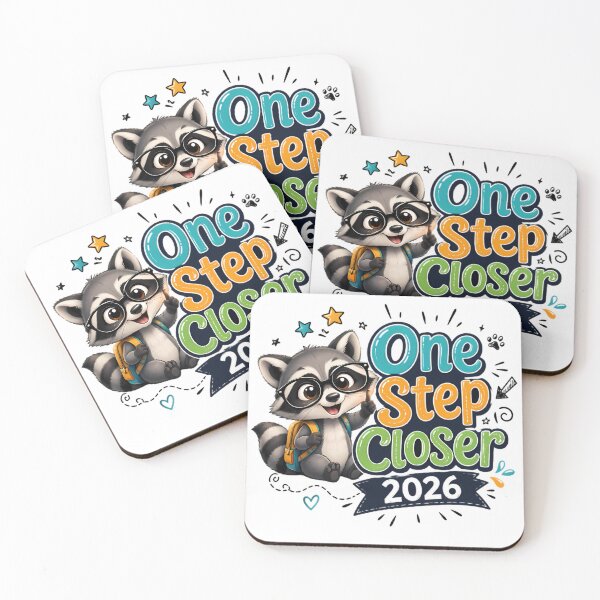 Item preview, One Step Closer 2026 – Cute Raccoon Back to School Motivational Design designed and sold by HoMya.