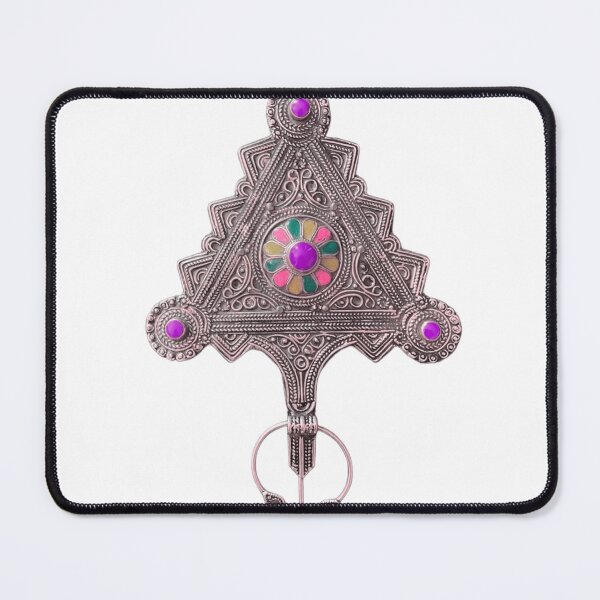 Item preview, Colorful Amazigh Fibula - Traditional Berber Silver Jewelry Design designed and sold by stevanosromiro.
