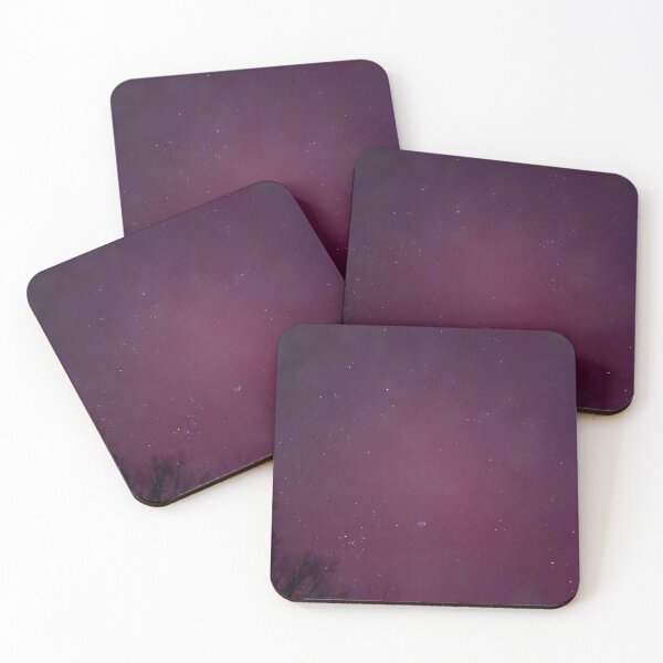 Item preview, Red Aurora Borealis with Pleiades – Northern Lights Star Cluster Night Sky designed and sold by aadventures.