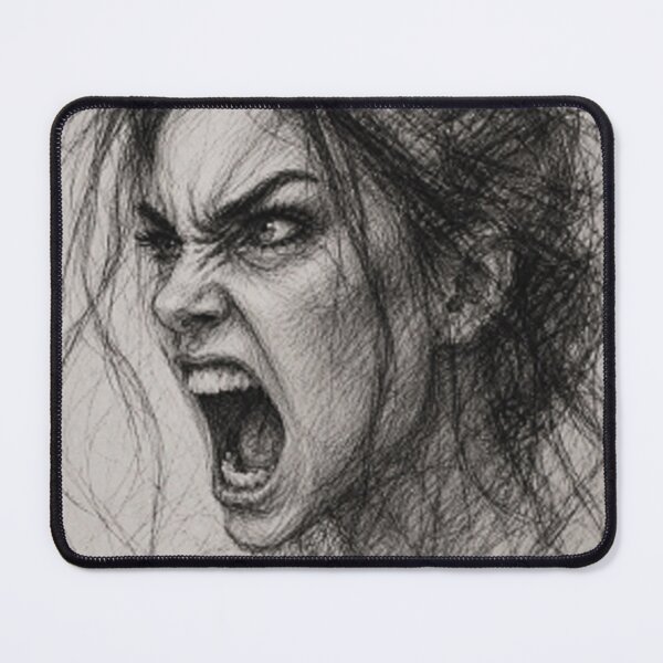 Item preview, Primal Scream Sketch Art-Wild Emotion Portrait designed and sold by PiotrMenesh.