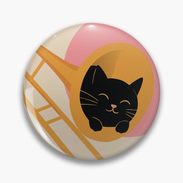 Item preview, Cute Black Cat in Trombone | Bauhaus Jazz Art | Mid-Century Modern Music Print | Minimalist Cat Lover Print designed and sold by Studio pod Burom.
