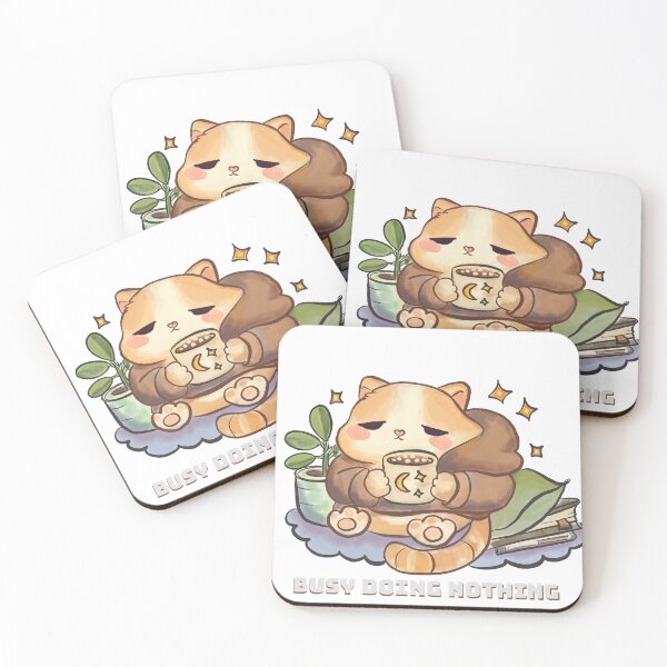 Item preview, Busy Doing Nothing Cozy Cat Funny Lazy Kawaii Sticker designed and sold by MariaTsy.