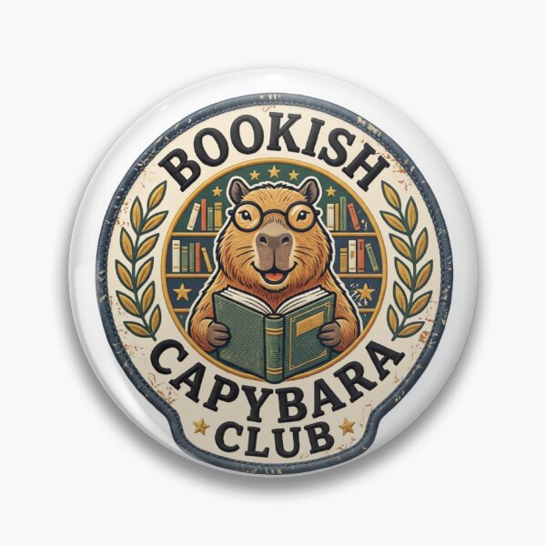 Item preview, Bookish Capybara Club Vintage Embroidered Library Badge designed and sold by urbinet.