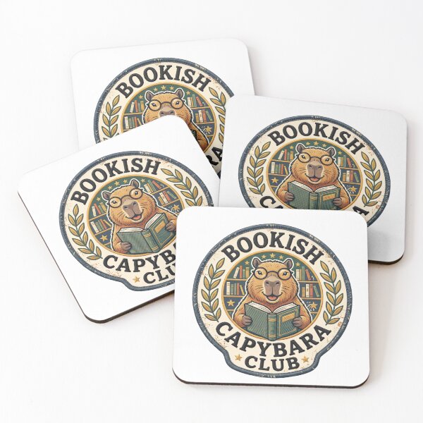 Item preview, Bookish Capybara Club Vintage Embroidered Library Badge designed and sold by urbinet.