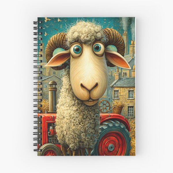 Item preview, Charming Whimsical Sheep on a Vintage Tractor Scene designed and sold by Artessie.