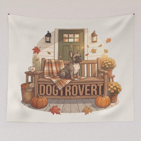 Item preview, Cute Dogtrovert Frenchie Autumn Porch designed and sold by MythicCotton.