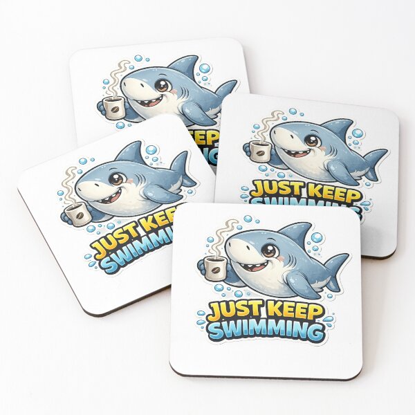 Item preview, Cute Shark Just Keep Swimming Sticker designed and sold by Herodestroyer.