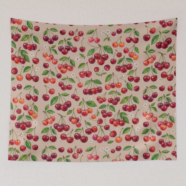 Item preview, Cherry Pattern - Watercolor Fruit Illustration designed and sold by Megaera8.