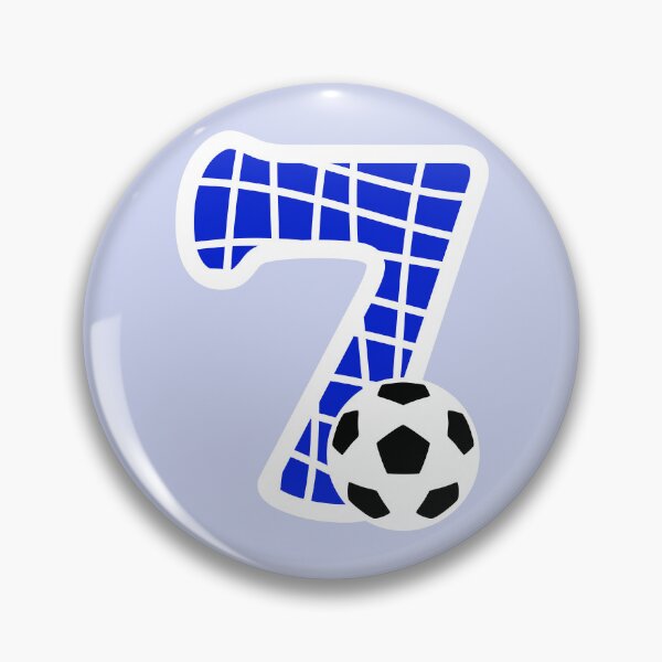 Artikelvorschau, Fußballnummer 7 Blaue Sieben Nr. 7 entworfen und verkauft von Jeallan Designs.