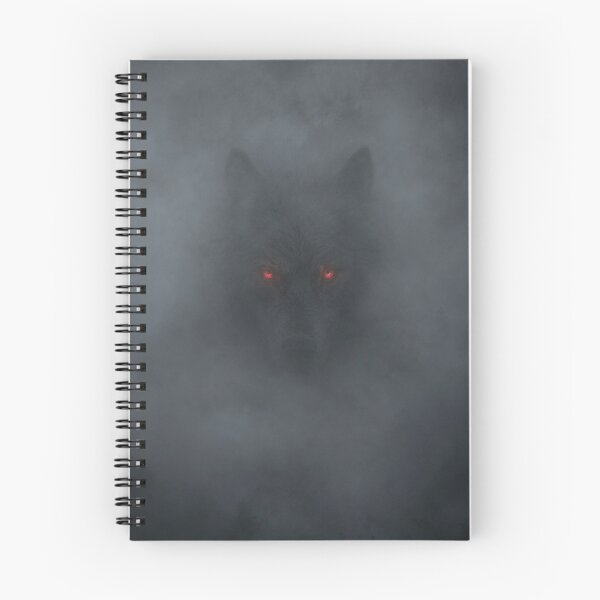 Item preview, Black Wolf in the Fog with Glowing Red Eyes designed and sold by naturalsurvival.