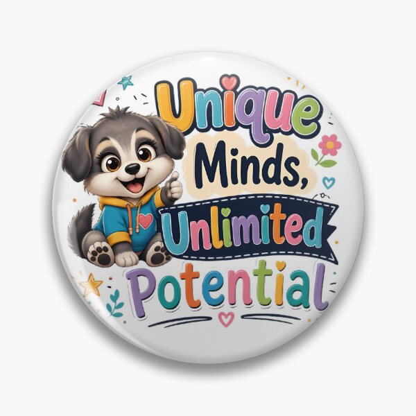 Item preview, Unique Minds, Unlimited Potential – Cute Puppy Autism Awareness Inspirational Design designed and sold by HoMya.