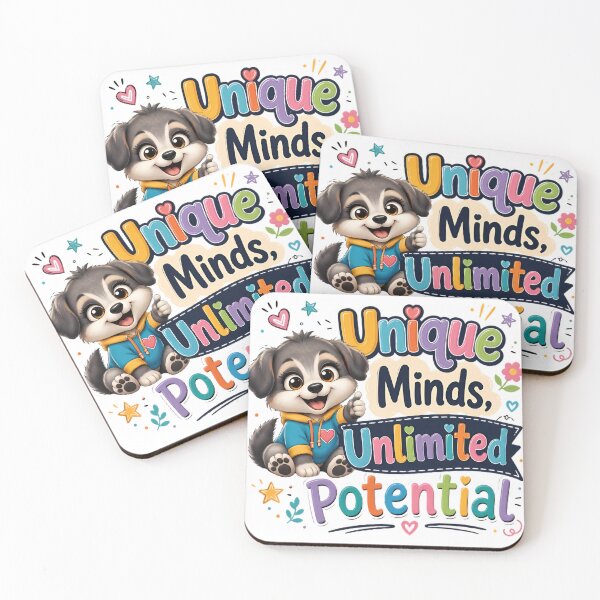 Item preview, Unique Minds, Unlimited Potential – Cute Puppy Autism Awareness Inspirational Design designed and sold by HoMya.