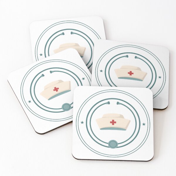 Item preview, Nurse Cap and Stethoscope Retro Badge Design designed and sold by Whoopau.