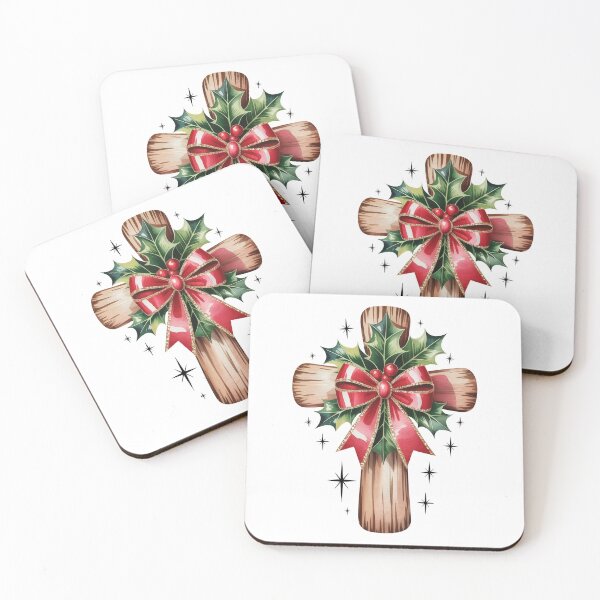 Item preview, Festive Cross with Holly and Ribbon designed and sold by jkrphoto.