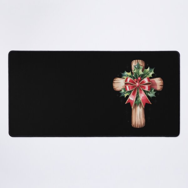 Item preview, Festive Cross with Holly and Ribbon designed and sold by jkrphoto.