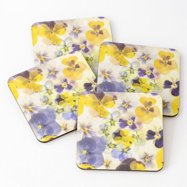 Item preview, Pressed Pansies Collage: Vibrant Purple & Yellow Floral Pattern designed and sold by Catrinann.