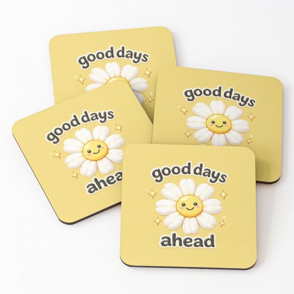 Item preview, Good Days Ahead Kawaii Daisy Sticker | 3D Cute Smiling Flower | Positive Quote | Happy Floral Cartoon designed and sold by StickyDelights.