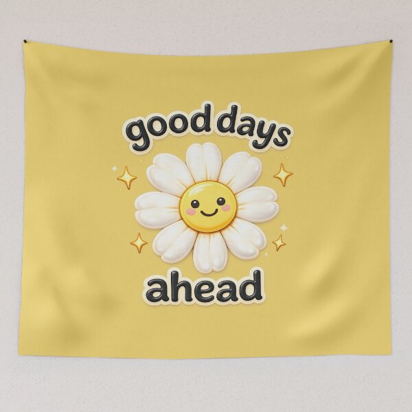 Item preview, Good Days Ahead Kawaii Daisy Sticker | 3D Cute Smiling Flower | Positive Quote | Happy Floral Cartoon designed and sold by StickyDelights.