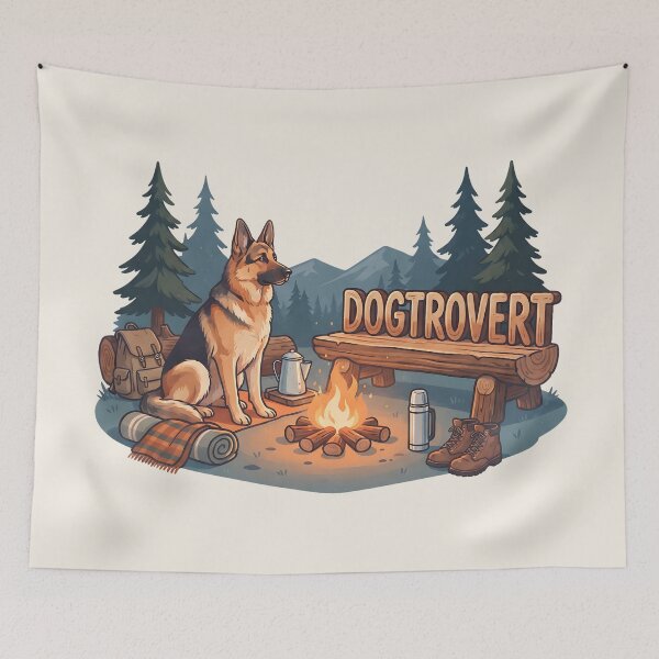 Item preview, Cozy Dogtrovert German Shepherd Campfire designed and sold by MythicCotton.