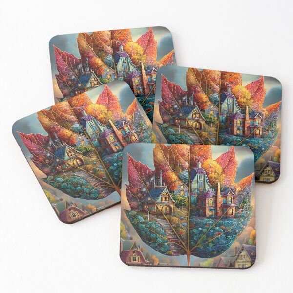 Item preview, Whimsical Leaf Houses Amidst Autumn Colors designed and sold by Artessie.