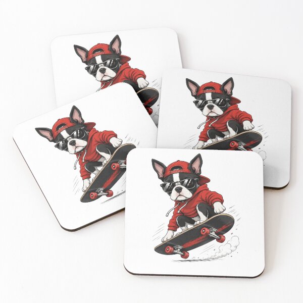 Item preview, Cool Skateboarding Boston Terrier Dog  designed and sold by Moizento.
