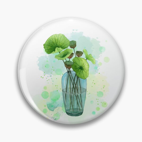 Item preview, Vintage Botanical Watercolor – Green floral in Glass Vase designed and sold by MarcelooArt.