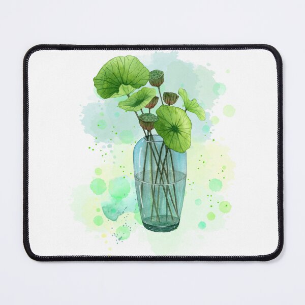 Item preview, Vintage Botanical Watercolor – Green floral in Glass Vase designed and sold by MarcelooArt.