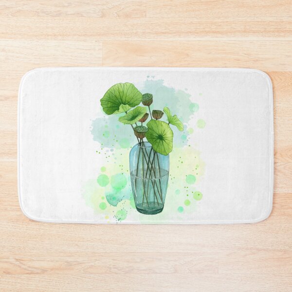 Item preview, Vintage Botanical Watercolor – Green floral in Glass Vase designed and sold by MarcelooArt.