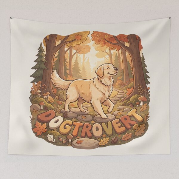 Item preview, Cute Dogtrovert Golden Retriever Autumn Walk designed and sold by MythicCotton.