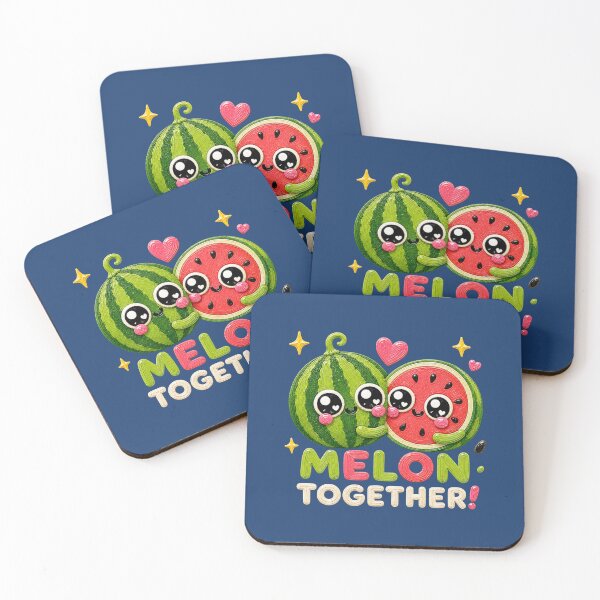Item preview, Melon Together Cute Kawaii Watermelon Couple designed and sold by Liv Solara.