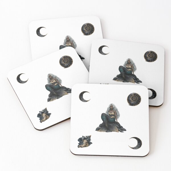 Item preview, Dark ocean aesthetic sticker pack mermaid moon shells designed and sold by olenapetol.