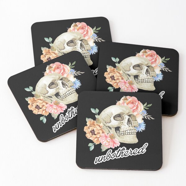 Item preview, Unbothered Skull and Flowers designed and sold by threadsjam.