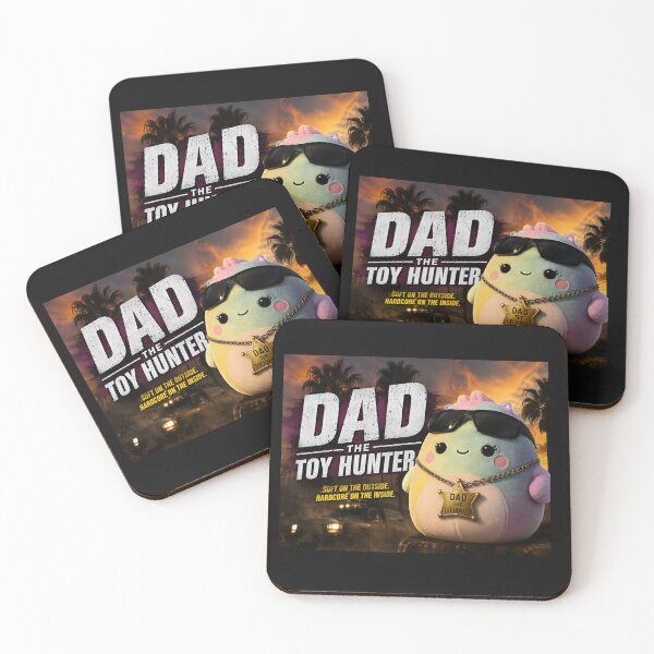 Item preview, DAD THE TOY HUNTER SQUISHY STUFFED ANIMAL This image is a promotional graphic, styled like a movie poster parody, featuring a plush toy character. designed and sold by TEE SHART DESIGNS.