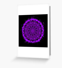 Mandala spiritual purple and black silhouette Greeting Card