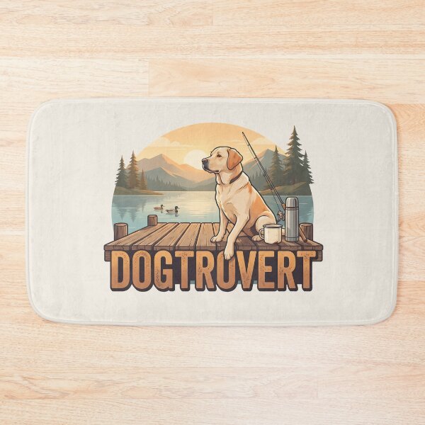 Item preview, Peaceful Dogtrovert Labrador Fishing Dock designed and sold by MythicCotton.