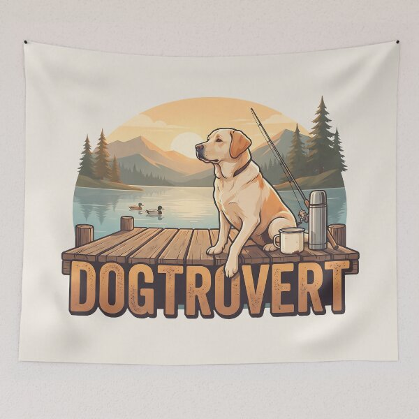 Item preview, Peaceful Dogtrovert Labrador Fishing Dock designed and sold by MythicCotton.