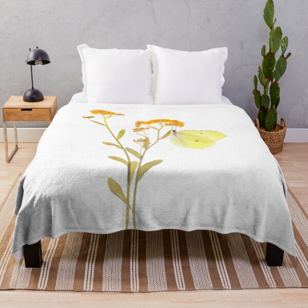 Item preview, Pressed Yellow Butterfly & Golden Wildflowers Herbarium Art designed and sold by Catrinann.