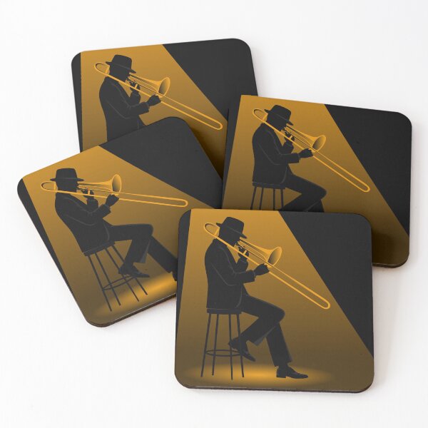 Item preview, Jazz Trombone Player Silhouette | Minimalist Jazz Art | Noir Musician Print | Modern Brass Instrument Print designed and sold by Studio pod Burom.