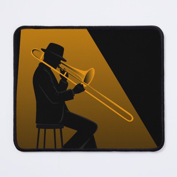 Item preview, Jazz Trombone Player Silhouette | Minimalist Jazz Art | Noir Musician Print | Modern Brass Instrument Print designed and sold by Studio pod Burom.