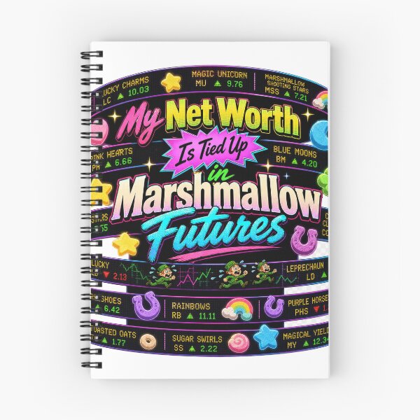 Item preview, Marshmallow Futures Neon Retro Finance Tee designed and sold by CerealBoxInk.