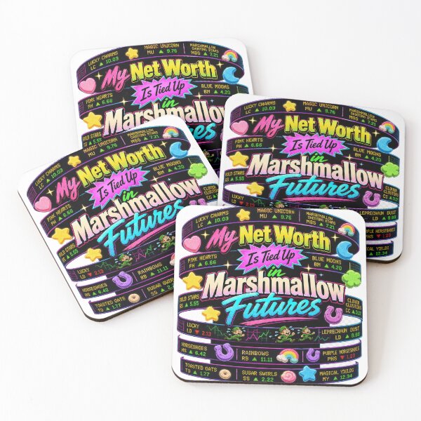 Item preview, Marshmallow Futures Neon Retro Finance Tee designed and sold by CerealBoxInk.